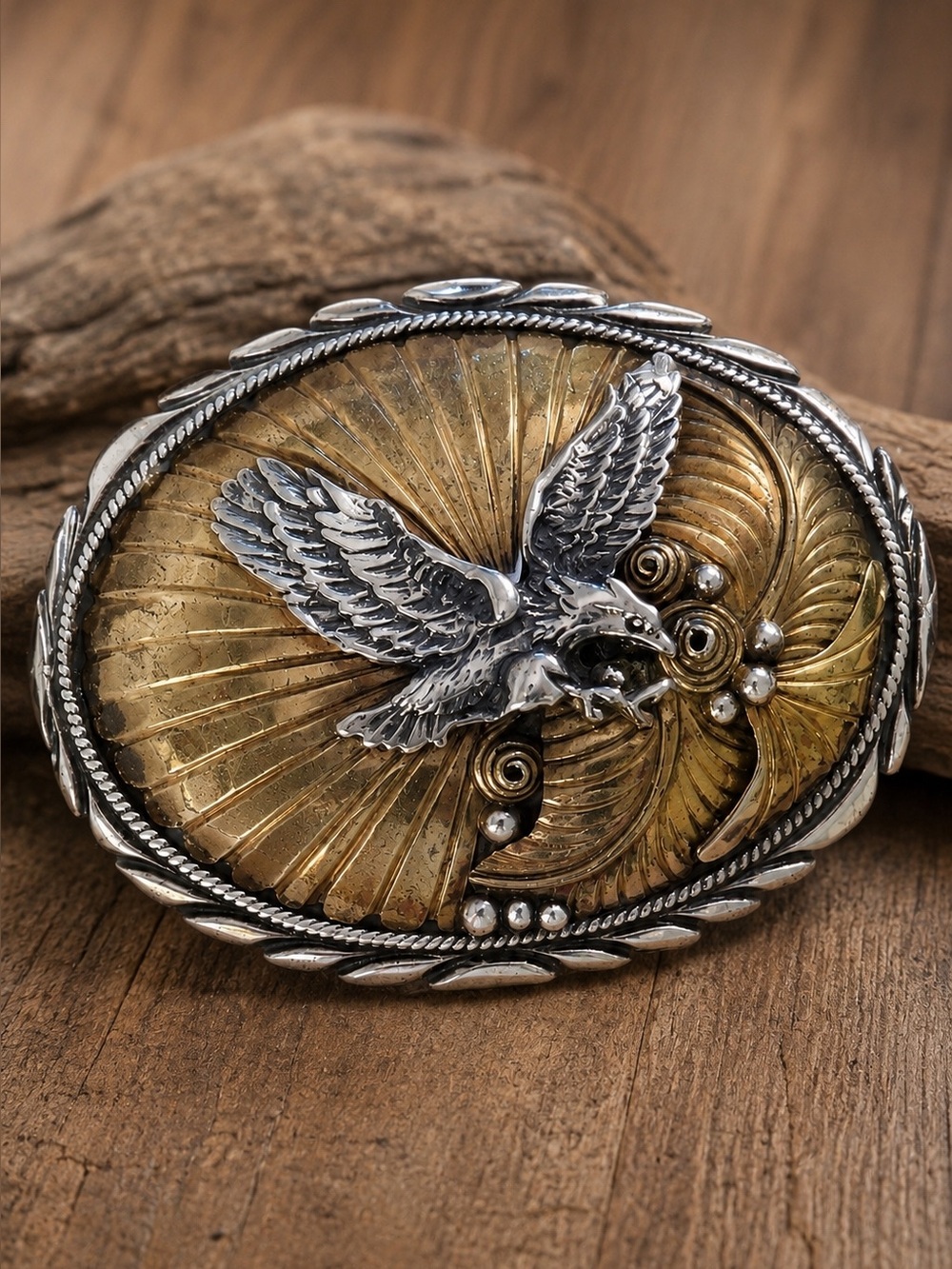 Vintage Navajo Sterling Eagle Belt Buckle